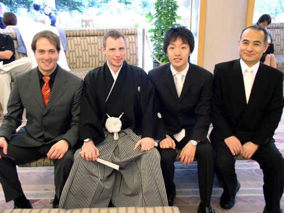 Ah, now that is a good looking group of guys. My friend Marcel on the left, Yumi's brother and father to my right.