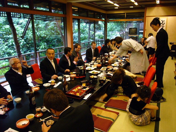 After the wedding ceremony it was off to a traditional Japanese style lunch. Great place. Great food.